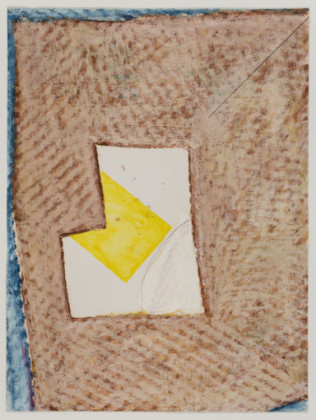 Untitled (brown-blue-yellow geometric abstraction)