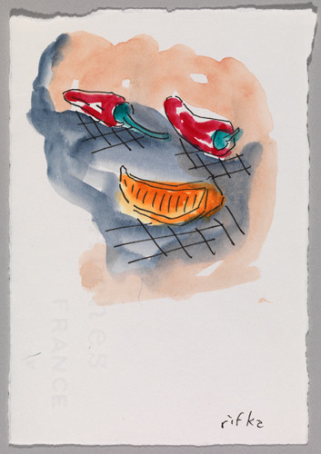 Still Life with Chile Peppers and Orange Slices