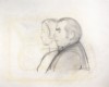 Study for 'The Collectors' (Herb and Dorothy Vogel), Will Barnet, Drawing, University Museum, Southern Illinois University