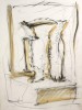 Caryatid, Bryan Hunt, Drawing, University Museum, Southern Illinois University