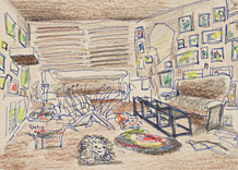 Untitled (Vogel living room drawn from memory)